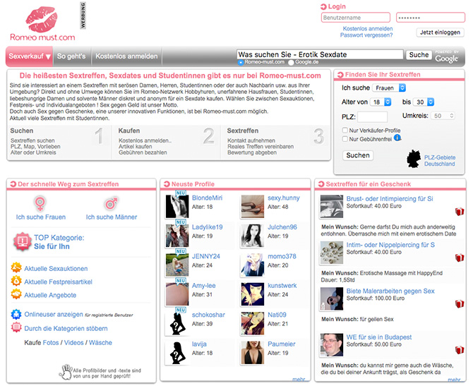 Romeo-must-Sex-Auktionshaus