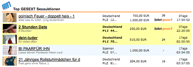 Sex-Auktionen
