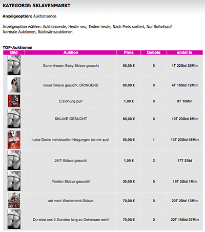 Sklavenmarkt-Auktion