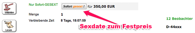 Sofort Sex Auktion zum Festpreis
