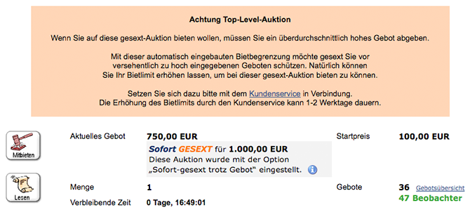 Top-Level-Sexdate-Auktion